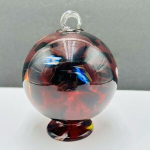 Murano Millefiori Globe Orb Footed Free Standing Hanging Witch Ball 6” H